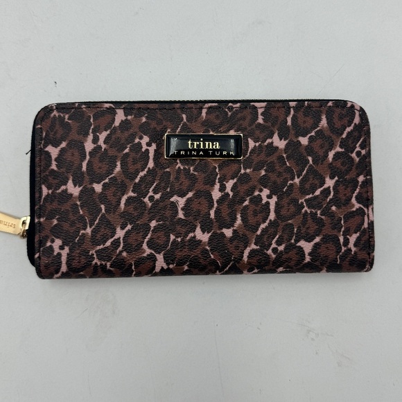 Trina Turk Leopard Print Wallet - Brown and Black